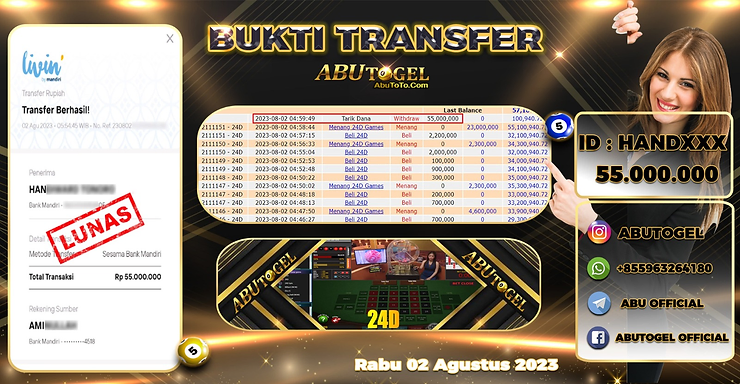 bukti jp abutogel 50jt