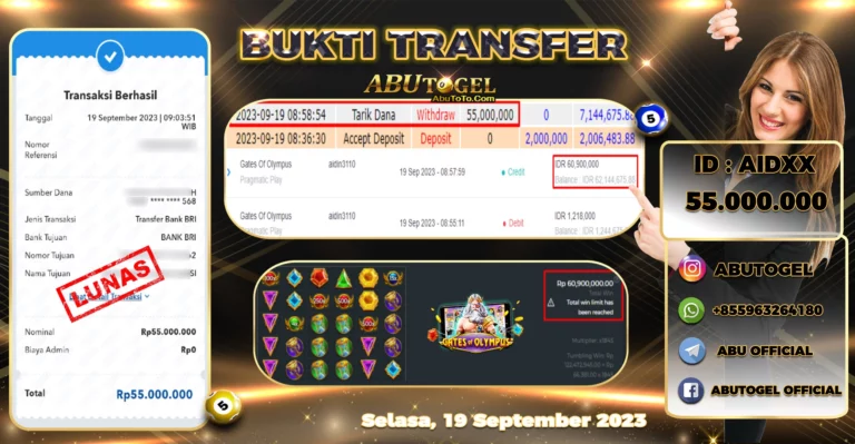 Bukti Jackpot Abu Togel Slot Online Selasa 19 September 2023