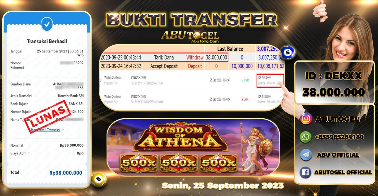 Bukti Jackpot Abu Togel Slot Online Senin 25 September 2023