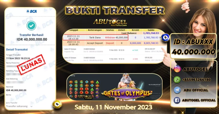 Bukti Jackpot ABUTOGEL Slot Online Sabtu