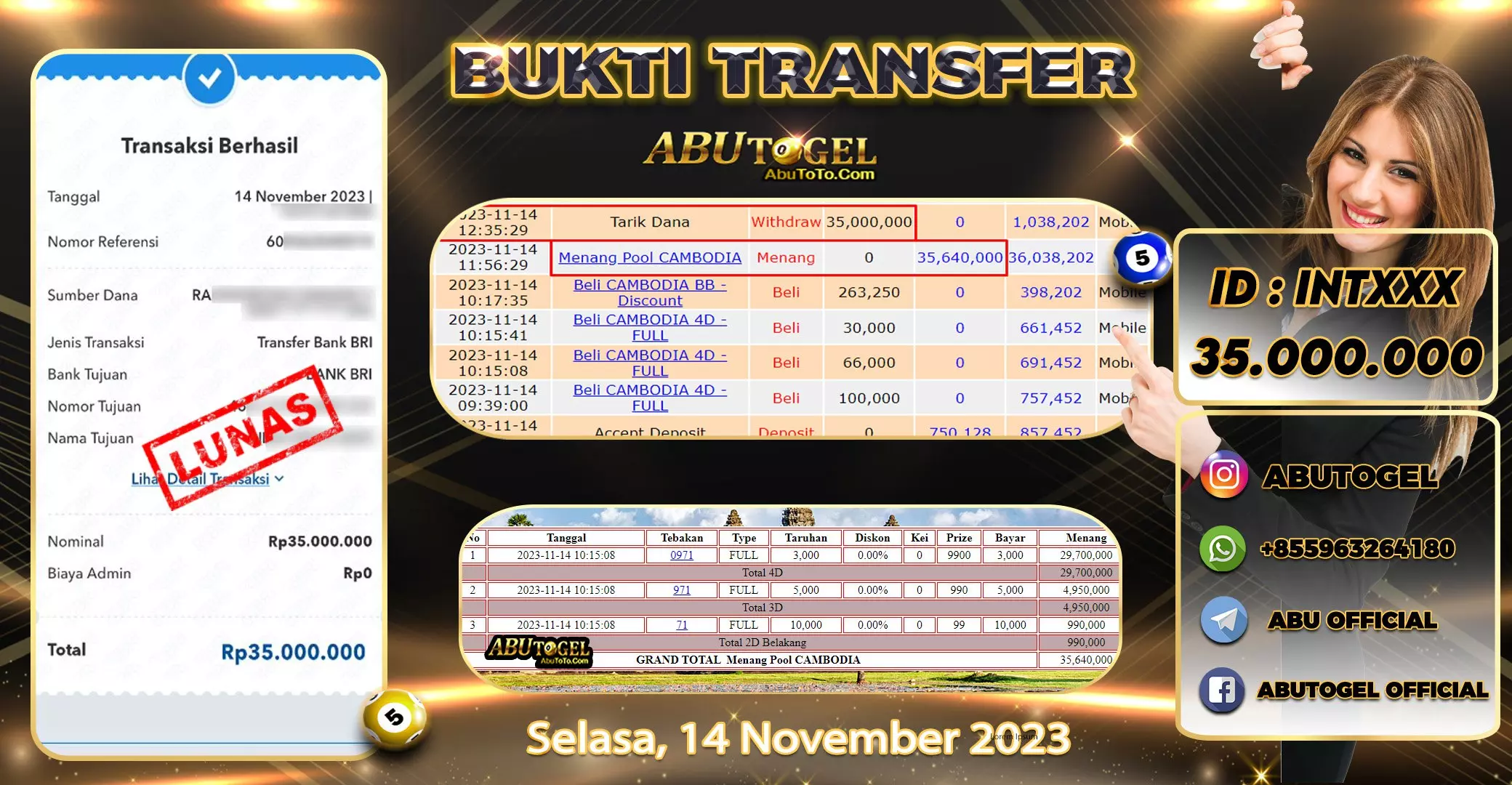 Bukti Jackpot Togel Online ABUTOGEL Selasa