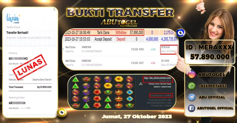 Bukti Jackpot Abu Togel Slot Online Jumat